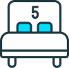 5 beds